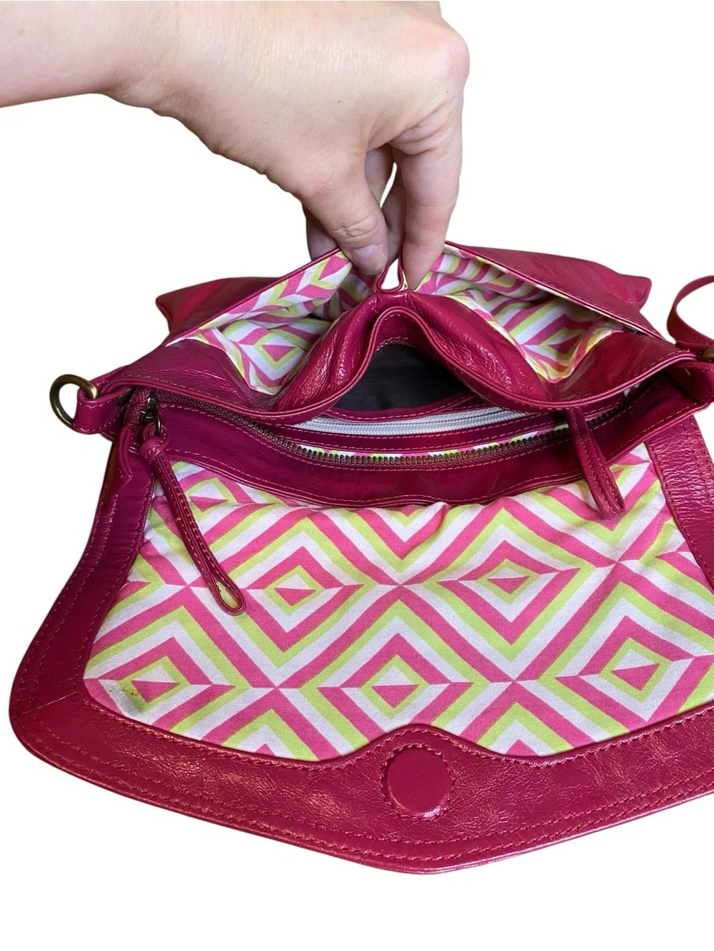 Latico Leather Pink Crossbody Wristlet Clutch Flap bag